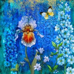 Delphinium And Iris | Obraz na stenu