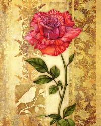 Rose on Golden Background | Obraz na stenu