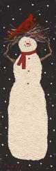 Tall Snowman with Cardinal | Obraz na stenu