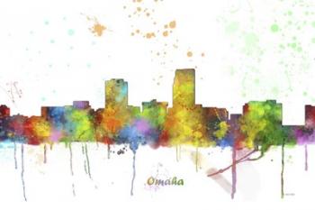 Omaha Nebraska Skyline Multi Colored 1 | Obraz na stenu