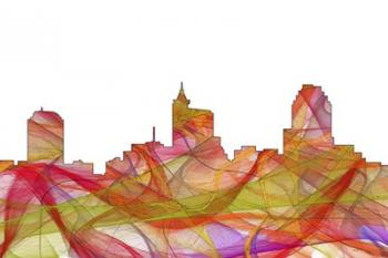 Raleigh North Carolina Skyline - Summer Swirl | Obraz na stenu