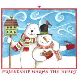 Snowman Bear Friendship | Obraz na stenu