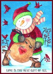 Loves Bird Seeds Snowman With Border | Obraz na stenu