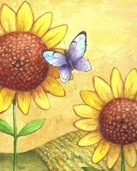 Sunflower and Butterfly | Obraz na stenu