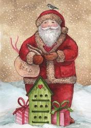 Santa with Birdhouse and Presents | Obraz na stenu