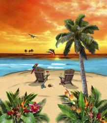 Tropical Island Sunset | Obraz na stenu