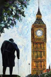 London Big Ben and Sir Winston Churchill | Obraz na stenu