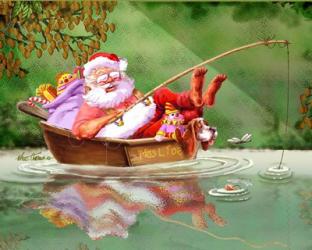 Santa Fishing | Obraz na stenu