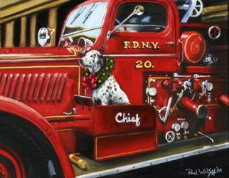 Dalmation Christmas Firetruck | Obraz na stenu