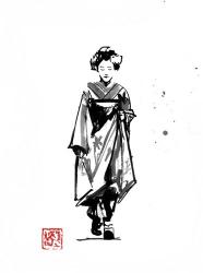 Geisha Walking | Obraz na stenu