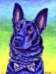 Colorful Black German Shepherd | Obraz na stenu