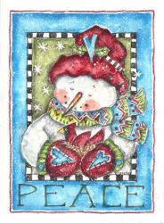 Peace Snowman and Cardinal | Obraz na stenu