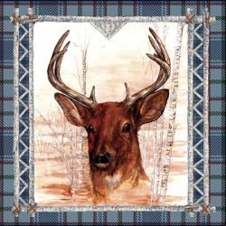 Birch Frame Plaid- Deer | Obraz na stenu