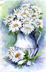 Daisies Watercolor Sketch | Obraz na stenu