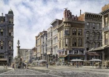San Francisco,  Latta's Fountain, Market & Geary Sts. | Obraz na stenu