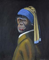 Monkey with Pearl Earring | Obraz na stenu