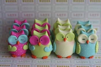 Owls Multi Color Brights Large Set | Obraz na stenu