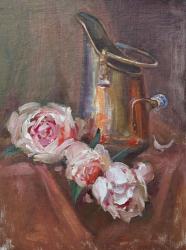 Roses & Copper Jug | Obraz na stenu