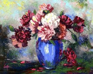 Flowers In A Blue Vase | Obraz na stenu