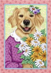 Golden Retriever Bouquet | Obraz na stenu