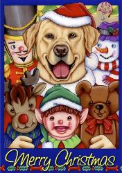 Xmas Yellow Lab | Obraz na stenu