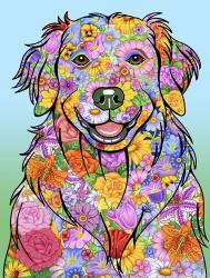 Flowers Golden Retriever | Obraz na stenu