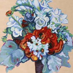 Springtime Bouquet on Wood | Obraz na stenu