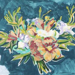 Teal Bouquet | Obraz na stenu