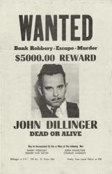 John Dillinger Wanted Poster | Obraz na stenu