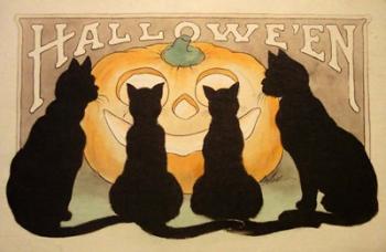Halloween Black Cats Pumpkin | Obraz na stenu