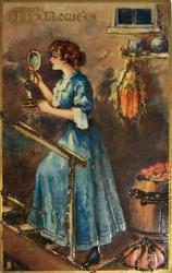 Halloween Blue Dress Mirror | Obraz na stenu