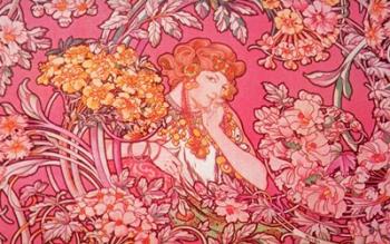 Mucha Woman Among Flowers Arch Vers | Obraz na stenu