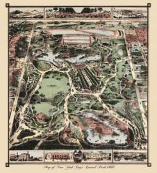 Map Of New York City's Central Park 1860 | Obraz na stenu