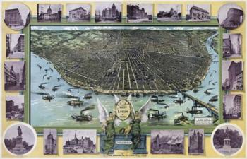 Birds Eye Map Of St Louis Mo 1896 | Obraz na stenu