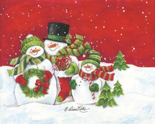 Snowmen Family Merry Christmas | Obraz na stenu