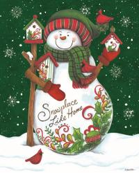 Snowman with Birdhouses | Obraz na stenu