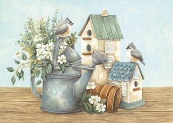 Watering Can and Chickadees | Obraz na stenu