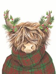 Christmas Highland Cow | Obraz na stenu