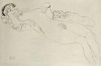 Liegender Maedchenakt Nach Links - Female Nude Turned Left, 1914-1915 | Obraz na stenu