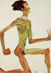 Kneeling Male Nude in Profile Facing Right, 1910 | Obraz na stenu