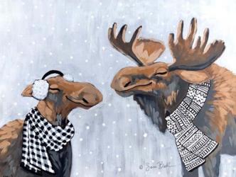 Winter Moose Kisses | Obraz na stenu