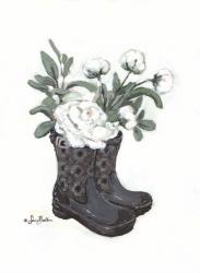 Rain Boot Peonies | Obraz na stenu