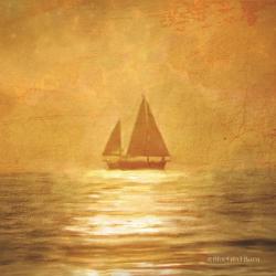 Solo Gold Sunset Sailboat | Obraz na stenu