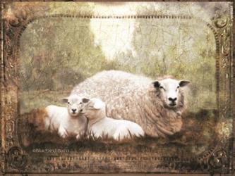 Vintage Ewe and Sleeping Lambs | Obraz na stenu