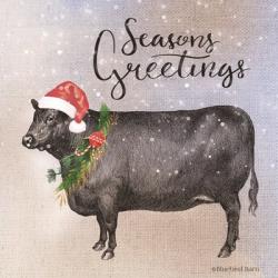 Vintage Christmas Be Merry Cow | Obraz na stenu