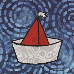 Whimsy Coastal Sailboat | Obraz na stenu