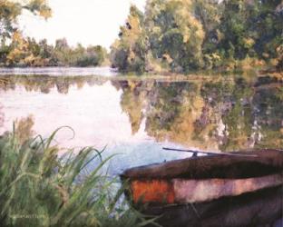 Rowboat Pond Landscape | Obraz na stenu