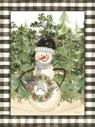 Snowman with Wreath | Obraz na stenu