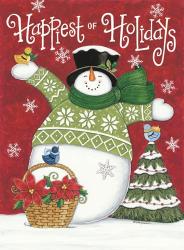 Happiest of Holidays Snowman | Obraz na stenu