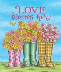 Love Blooms Here Wellies | Obraz na stenu